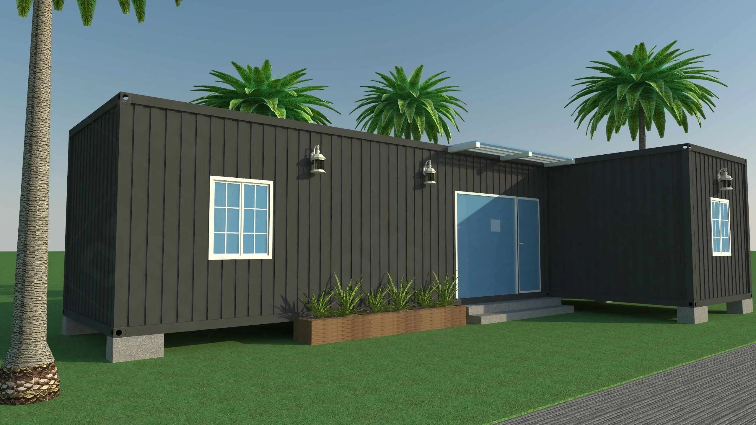Eco-Friendly Light Steel Container Villa For Container Resort, Wellcamp CV-1 1