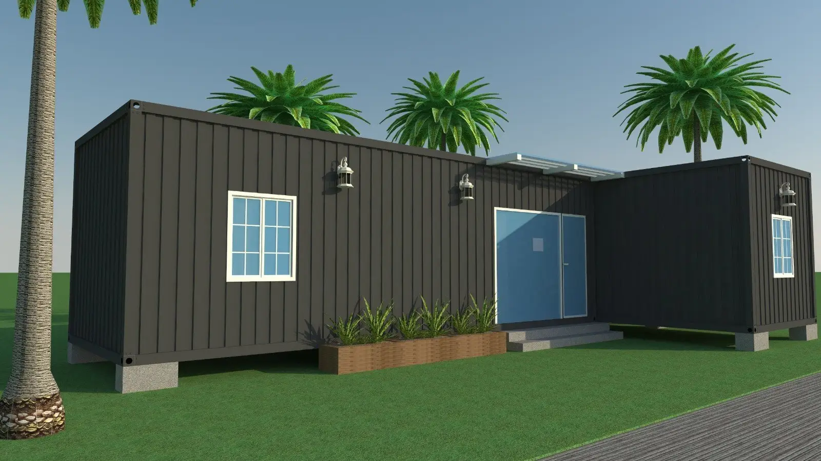 WELLCAMP, WELLCAMP prefab house, WELLCAMP container house two floor homes made from shipping containers in garden for resort 2