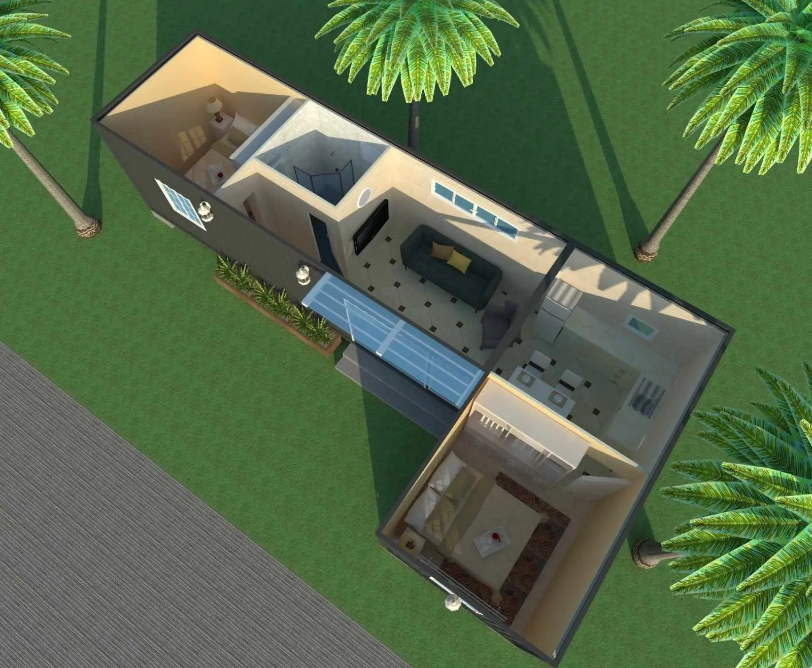 WELLCAMP, WELLCAMP prefab house, WELLCAMP container house two floor homes made from shipping containers in garden for resort 4