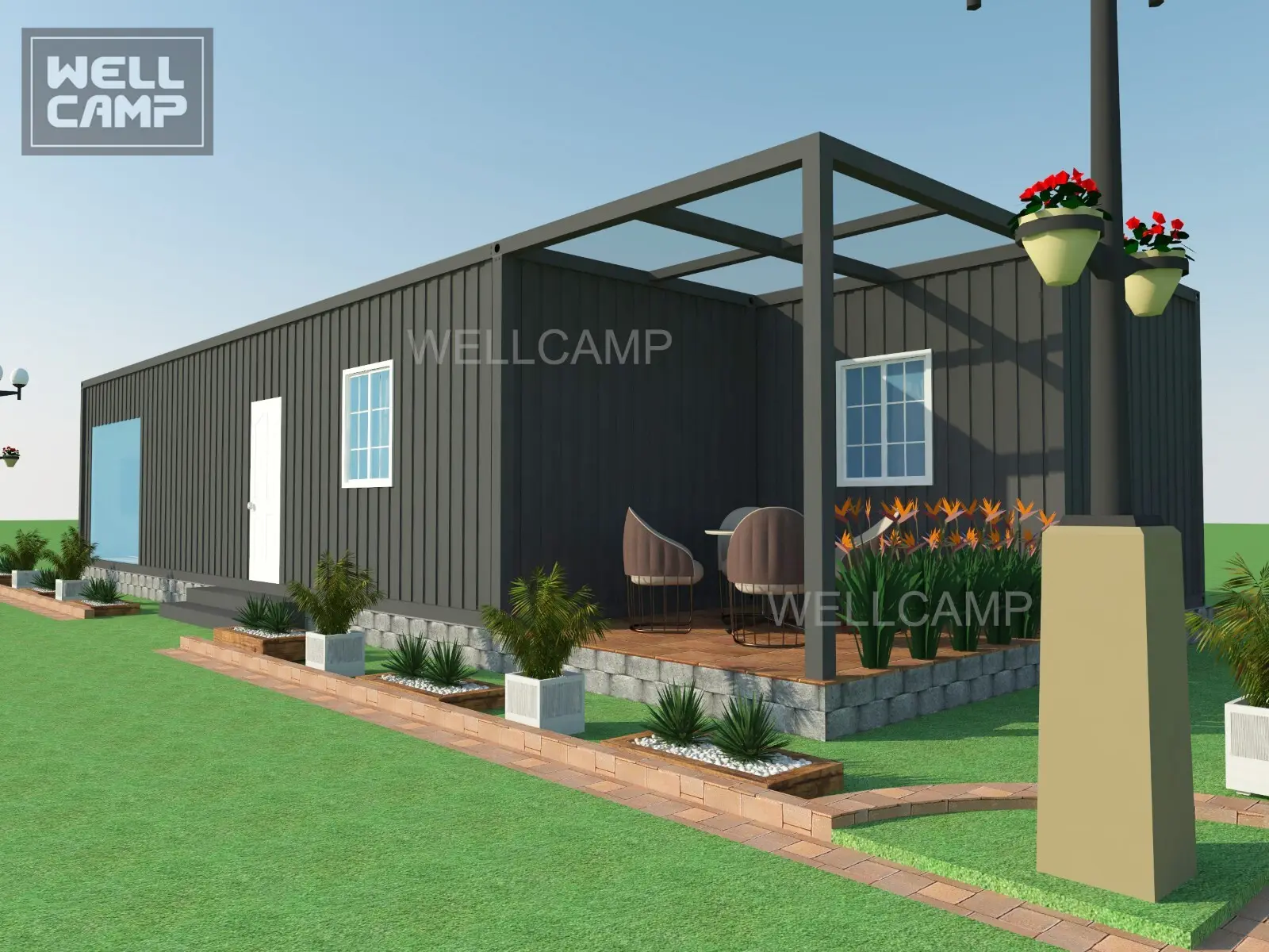 WELLCAMP, WELLCAMP prefab house, WELLCAMP container house modern container homes in garden for resort2 2