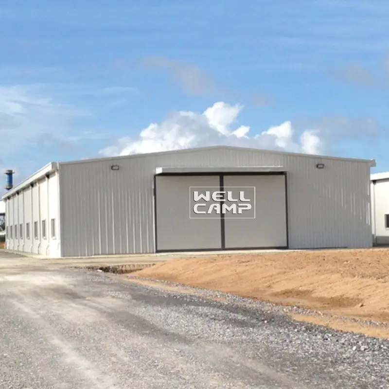 WELLCAMP, WELLCAMP prefab house, WELLCAMP container house span prefabricated warehouse with brick wall for goods 1
