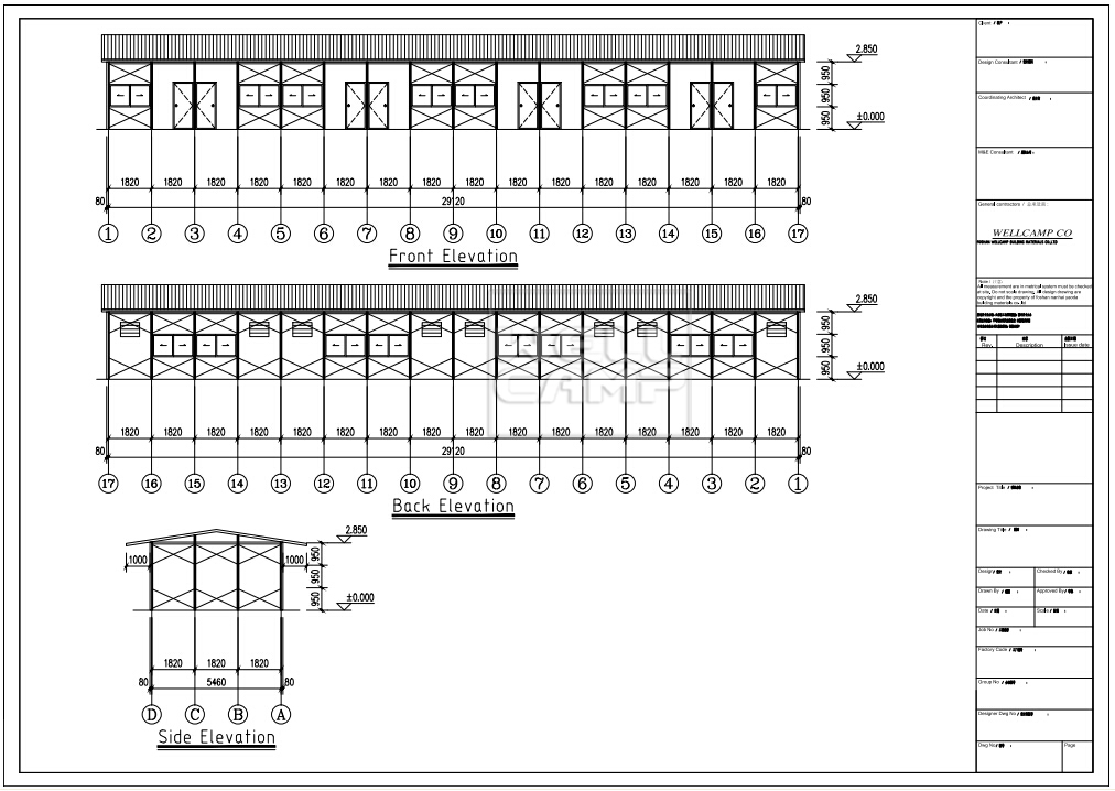 Efficiency Prefab Guest House on Seaside for Labour Camp WELLCAMP