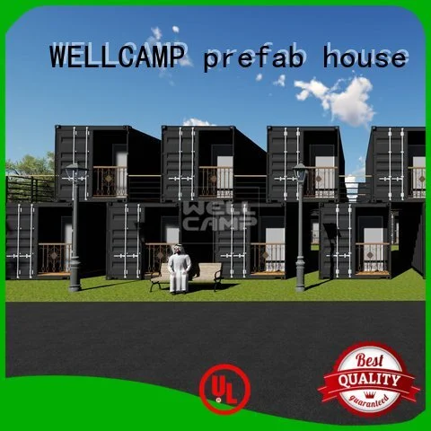 Fire proof door Aluminum sliding modern shipping container house PVC tile FC board 1