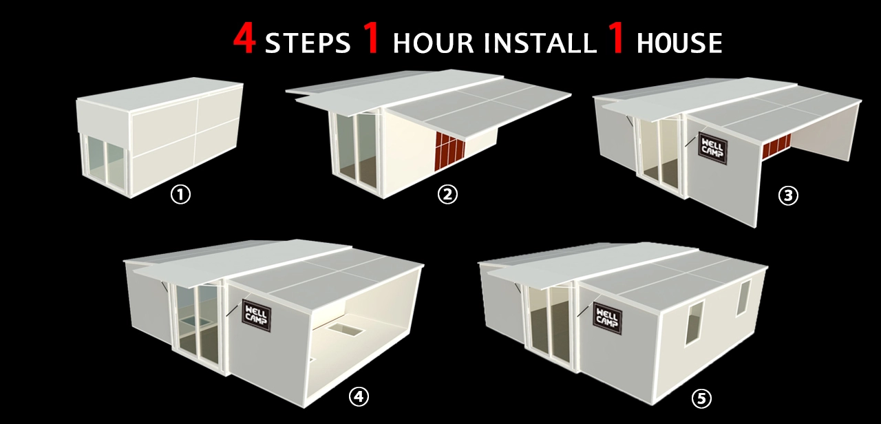 big size expandable container house with two bedroom for living 3