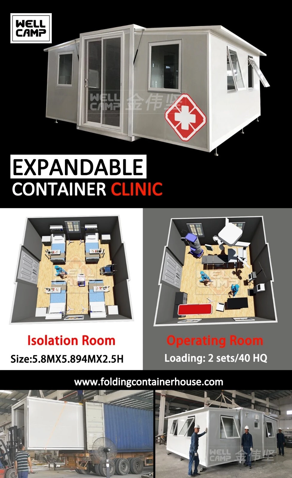 big size expandable container house with two bedroom for living 7