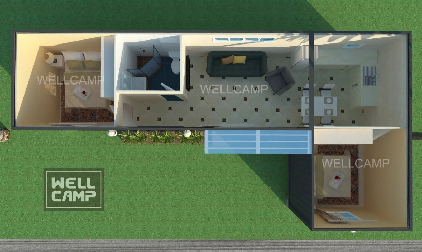 customized light steel villa cost folding container c1 WELLCAMP, WELLCAMP prefab house, WELLCAMP container house 3