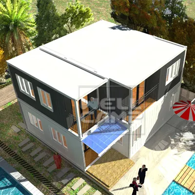 folding homes made from shipping containers in garden 4