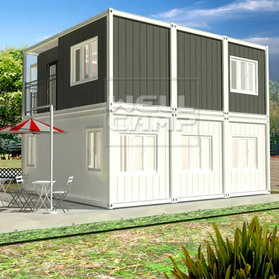 folding homes made from shipping containers in garden 2