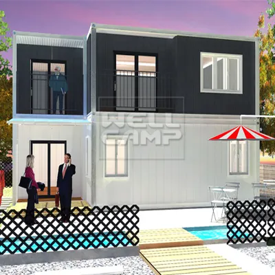 folding homes made from shipping containers in garden 3