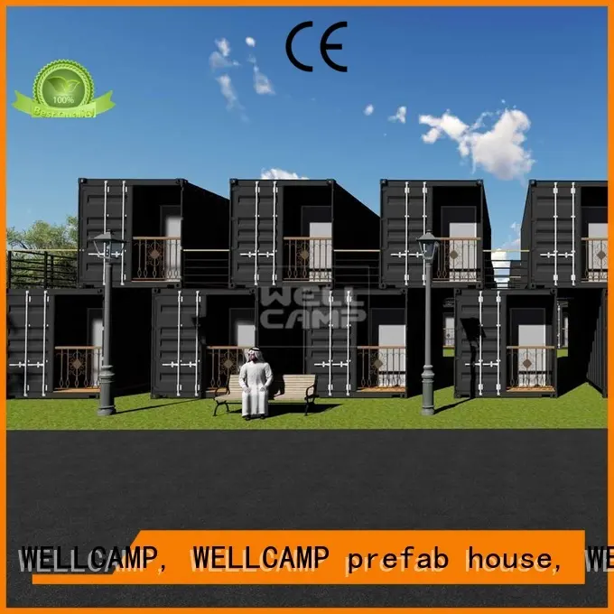 Aluminum sliding PVC tile FC board modern shipping container house Fire proof door WELLCAMP, WELLCAMP prefab house, WELLCAMP container house 1