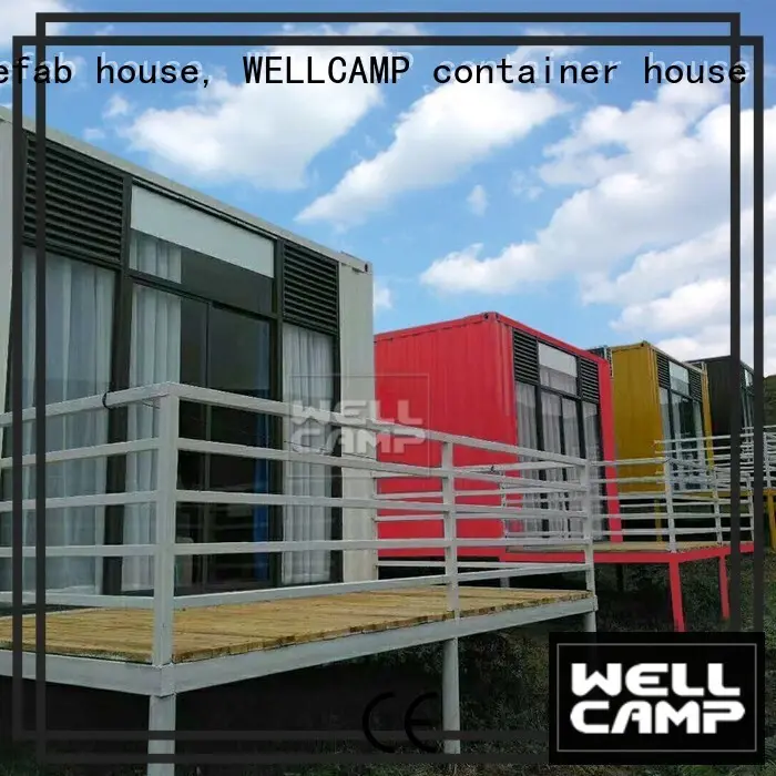 shipping container house for villa resort Fire proof door PVC tile modern shipping container house Aluminum sliding WELLCAMP, WELLCAMP prefab house, WELLCAMP container house Brand 1