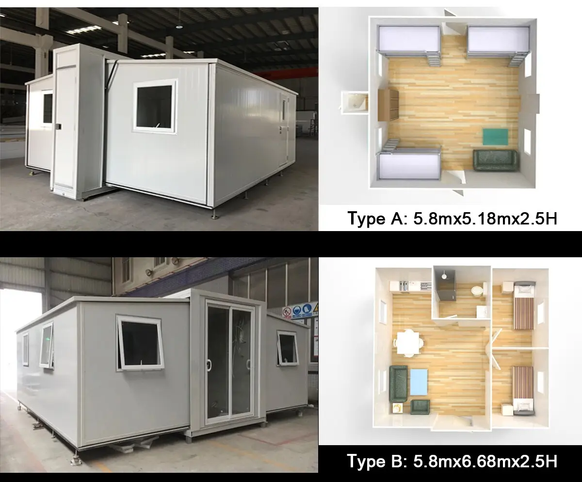 safe container van house design with two bedroom for living 2