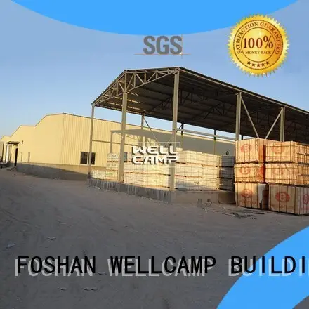 large prefab steel warehouse with brick wall for goods WELLCAMP, WELLCAMP prefab house, WELLCAMP container house 1