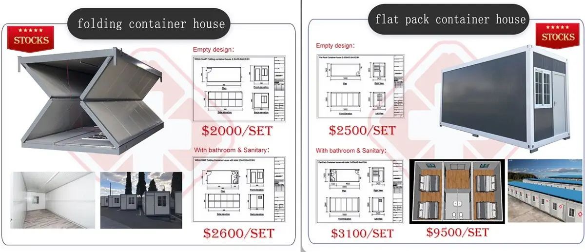 two glass small container homes with walkway wholesale 6