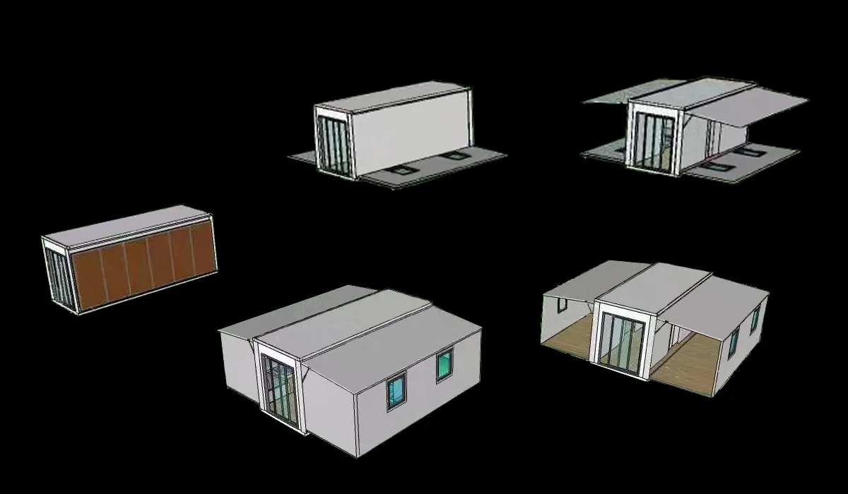 fast install container van house design with two bedroom for dormitory 5