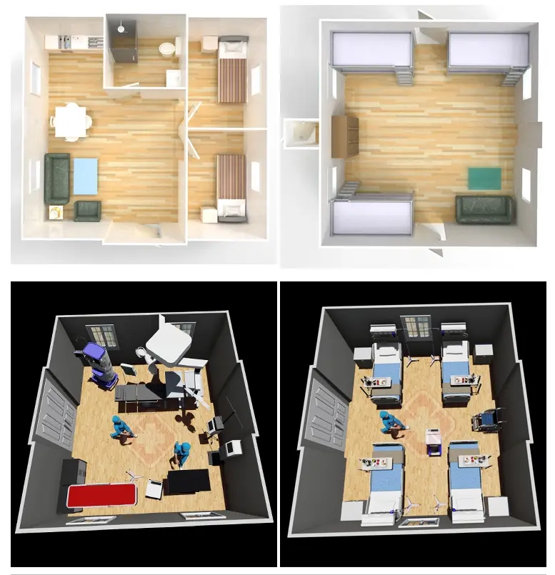 standard expandable container house with two bedroom for apartment 6