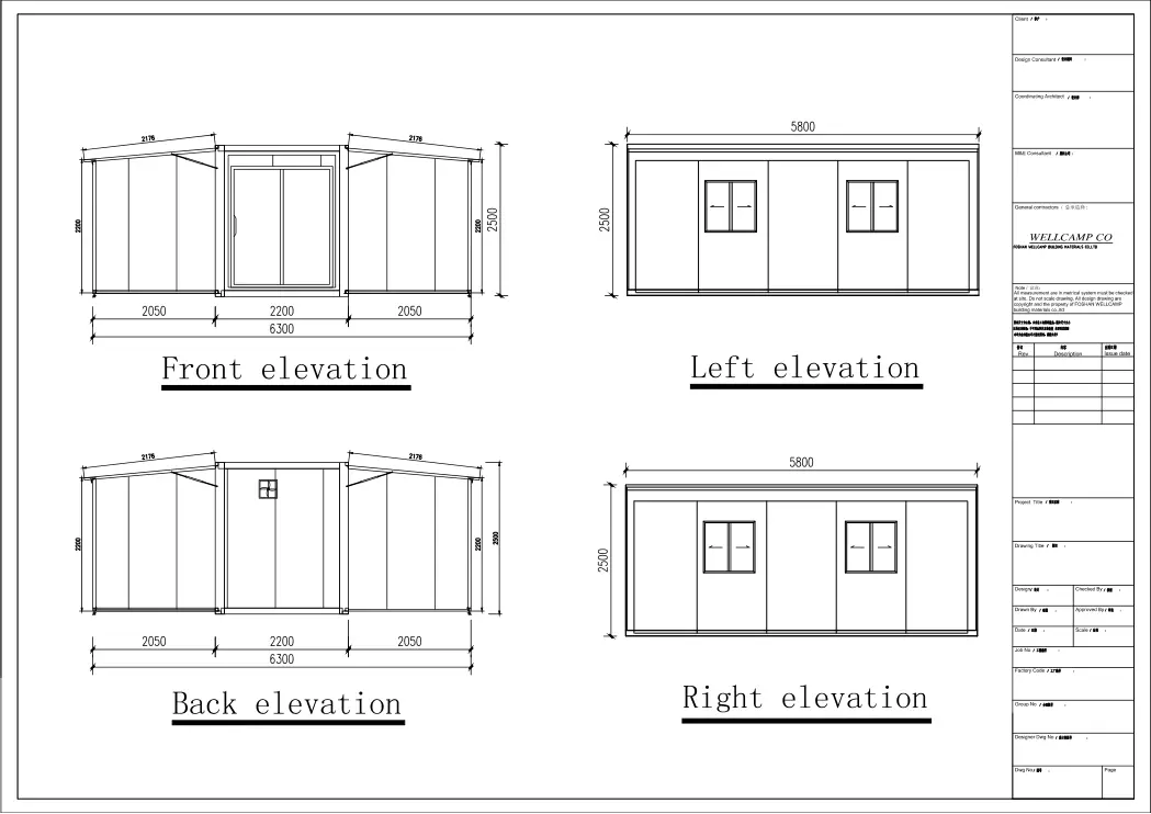standard expandable container house with two bedroom for apartment 4
