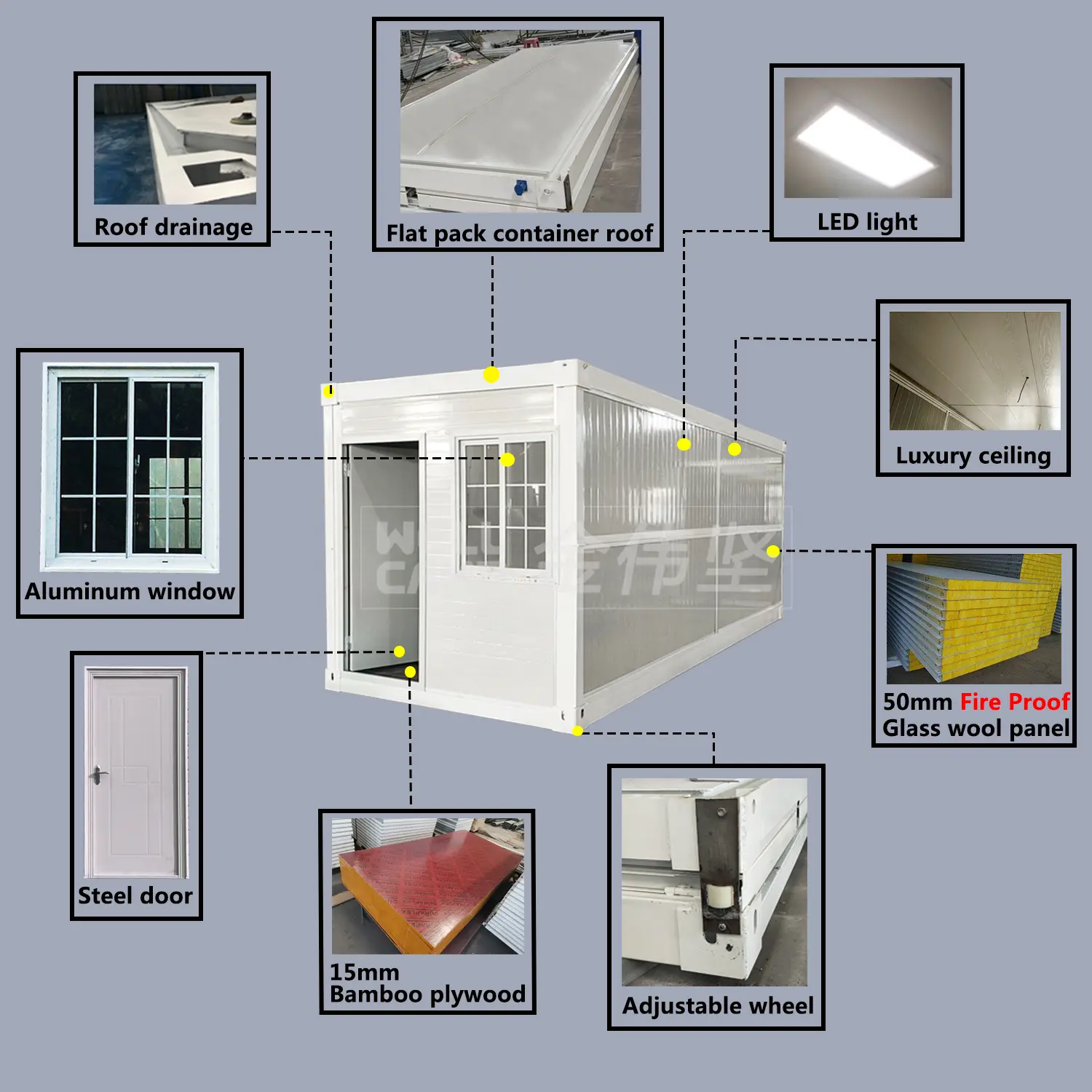 WELLCAMP, WELLCAMP prefab house, WELLCAMP container house temporary folding container house classroom for accommodation worker 6
