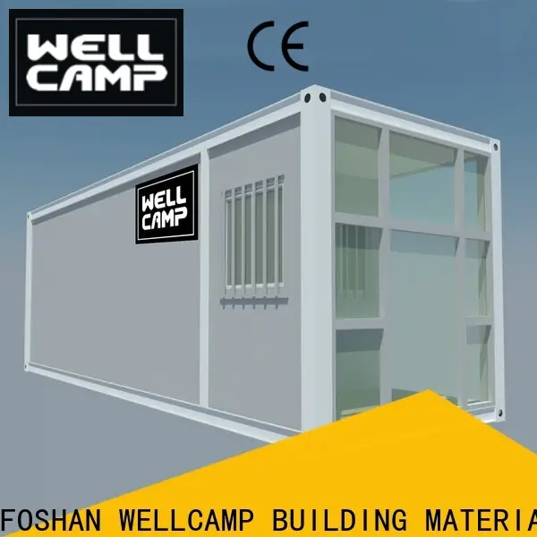 WELLCAMP, WELLCAMP prefab house, WELLCAMP container house wool flat pack container house with walkway for office 1