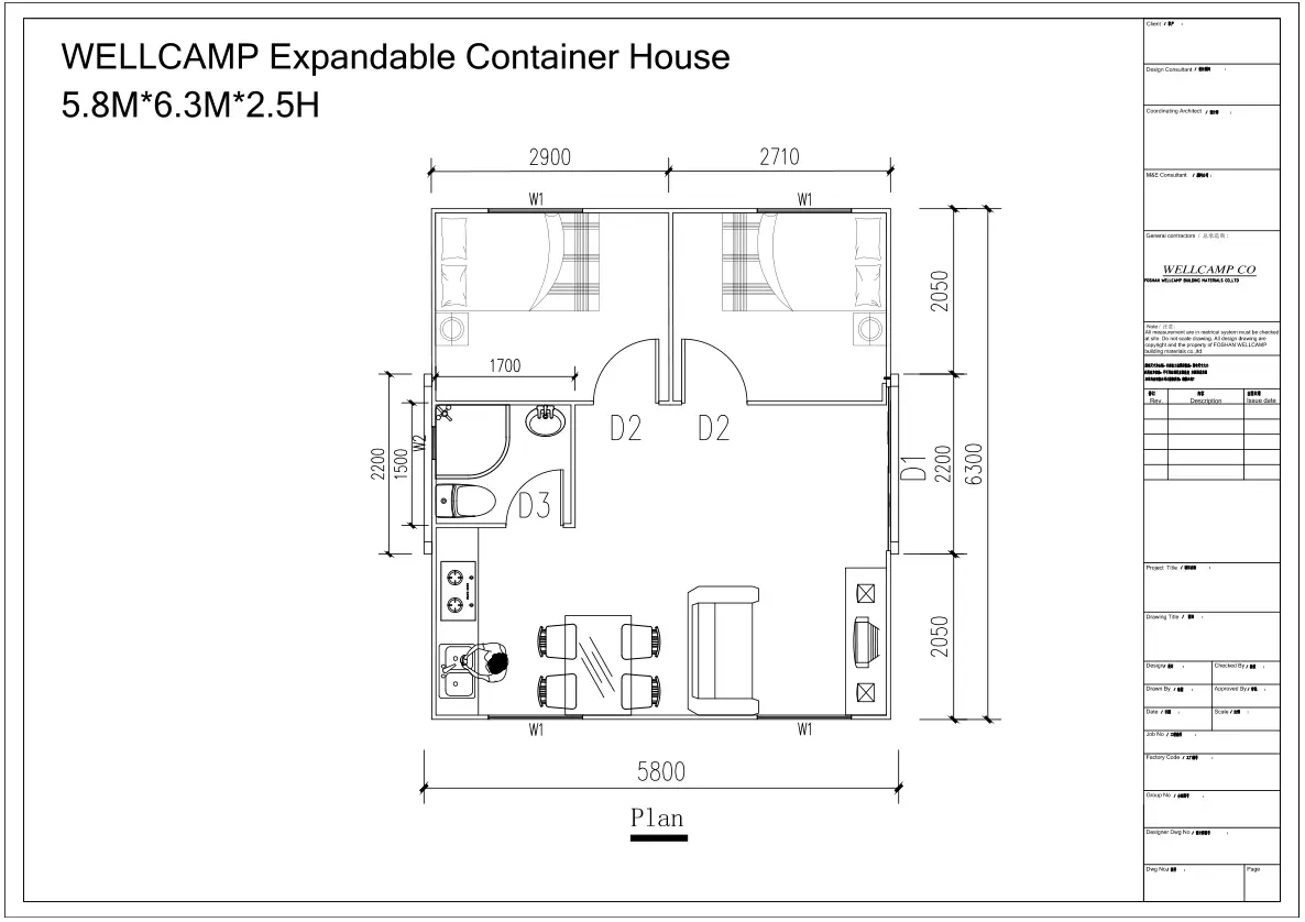 WELLCAMP, WELLCAMP prefab house, WELLCAMP container house easy install container van house design online for living 7