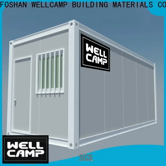 WELLCAMP, WELLCAMP prefab house, WELLCAMP container house two glass flat pack container house with walkway for office 1