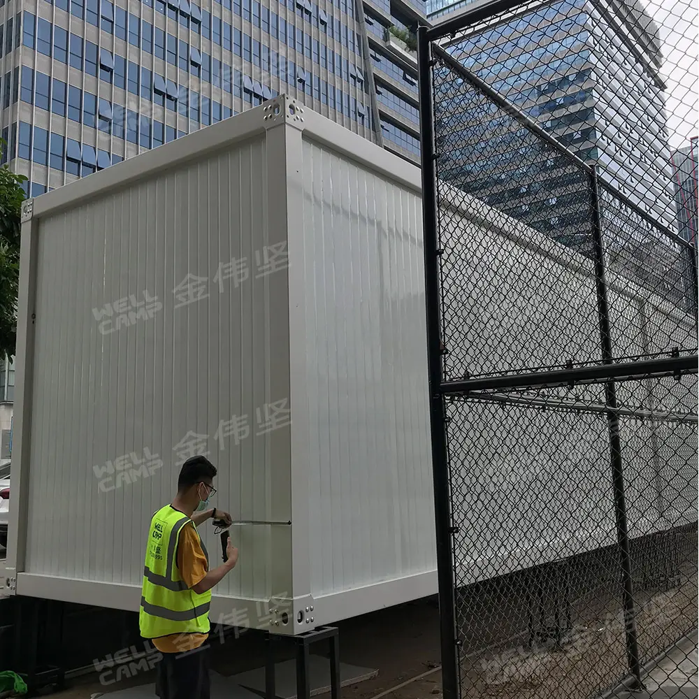 WELLCAMP, WELLCAMP prefab house, WELLCAMP container house fast install detachable container house with walkway for dormitory 5