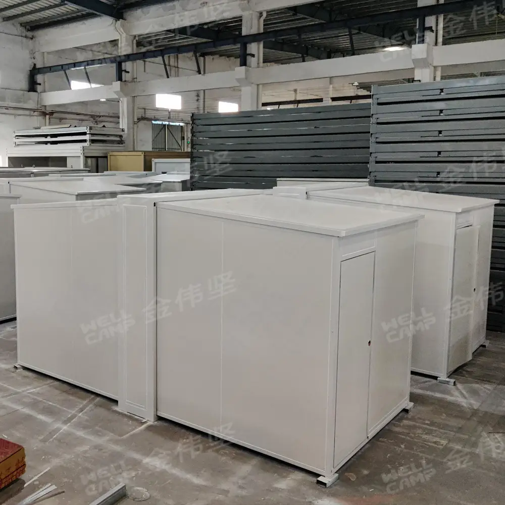 Baixo custo pré-fabricado móvel local de acampamento de trabalho acomodação recipiente de escritório dobrável pacote plano casa minúscula expansível 1