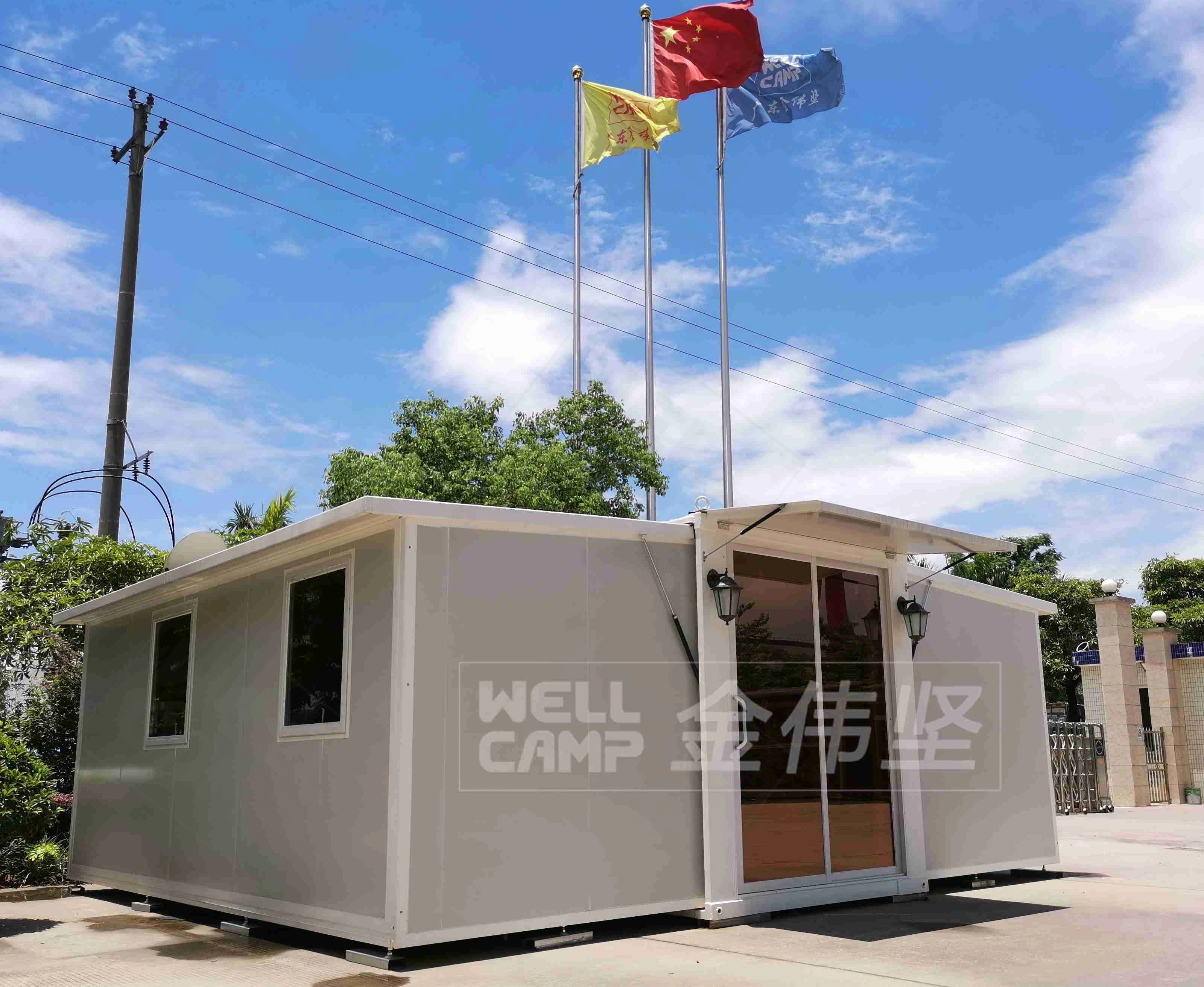 Dễ dàng xây dựng Cuộc sống thuận tiện Nhà di động Nhà container có thể mở rộng 2 phòng ngủ 1