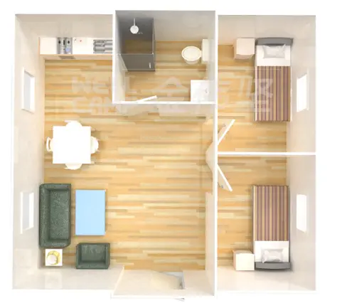 fast install container van house design with two bedroom for apartment 4