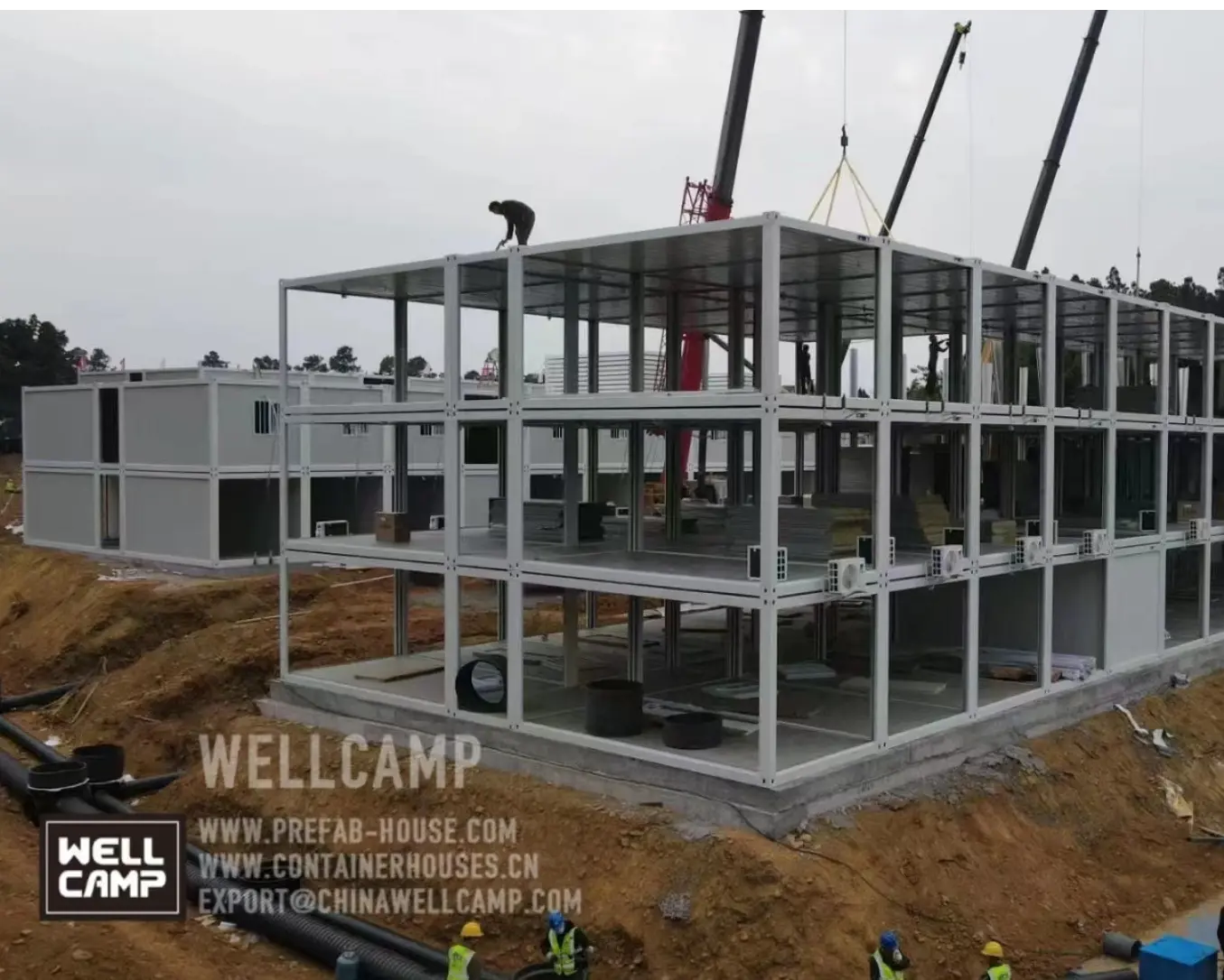 WELLCAMP, WELLCAMP prefab house, WELLCAMP container house two floor prefab house china container for apartment3 2