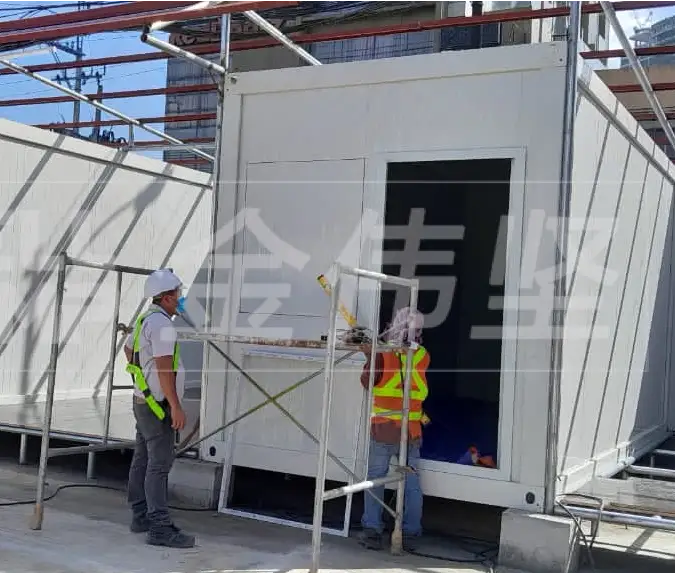 Casa de contêineres de embalagem plana WELLCAMP/casas de contêineres da China/casa econômica 1