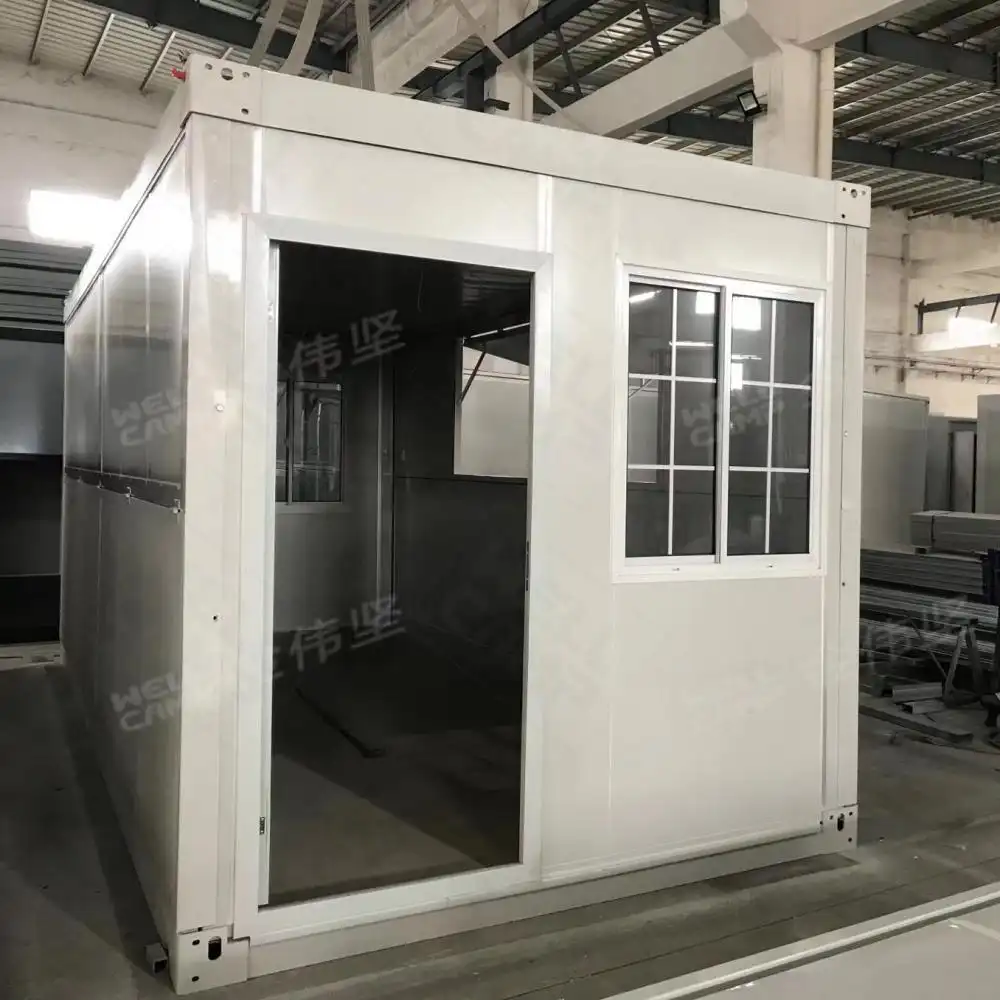 Настраиваемый легкий монтаж с двойным стеклянным окном Складной контейнерный дом с плоской упаковкой 1