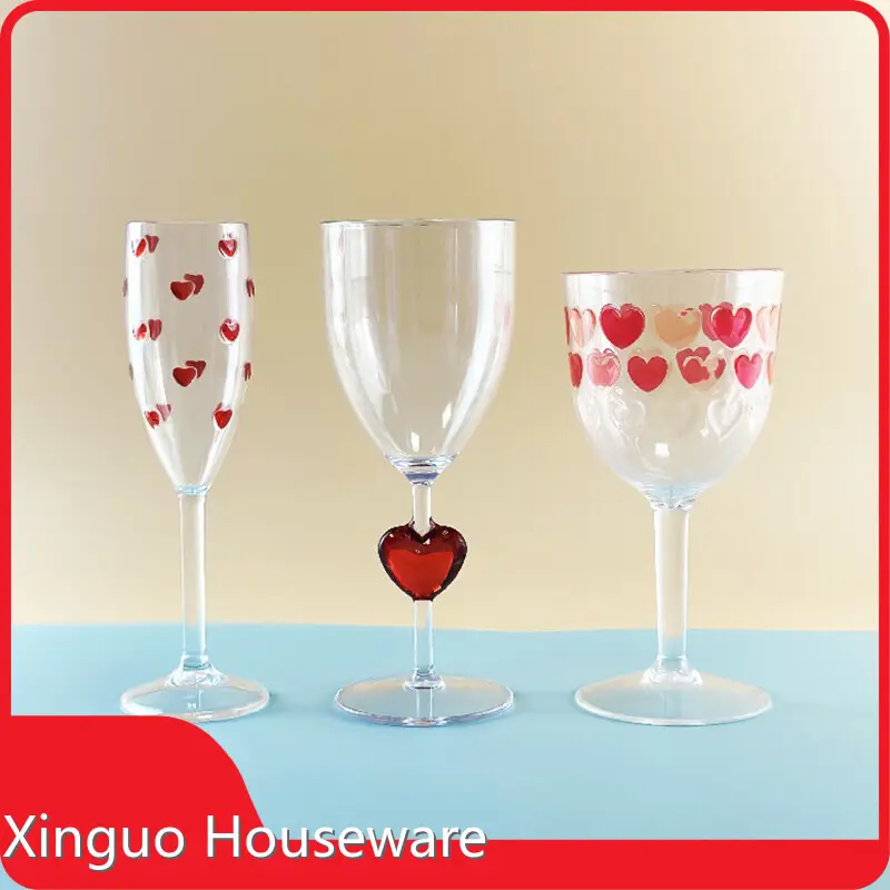 Plastic Drinking Glasses Acrylic: Champagne 6fl.oz 90g; Margaret 10fl.oz 85g; (Different Material - - Xinguo 1