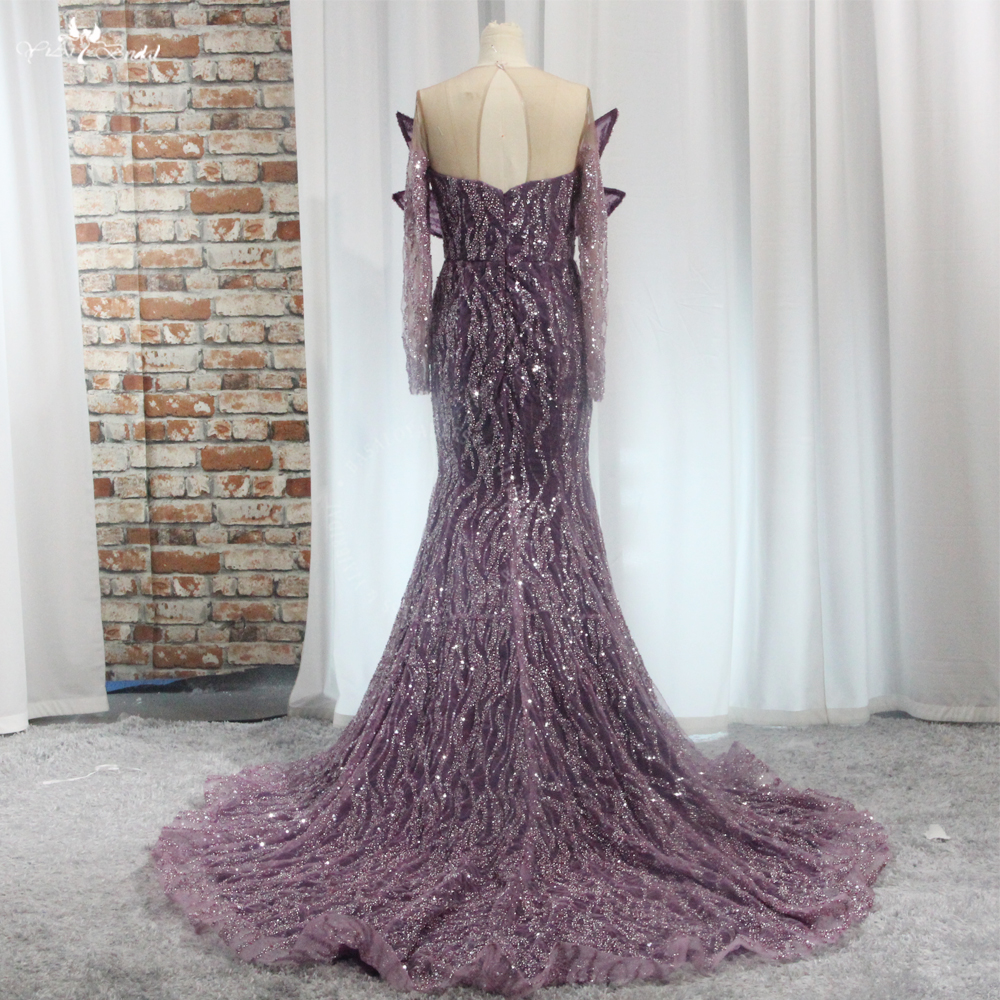 Gorgeous Purple Lavender 3D butterfly Prom Dress For Black Girls RSE969 Glitter Sequin Crystal Beading Evening Party Dress 9