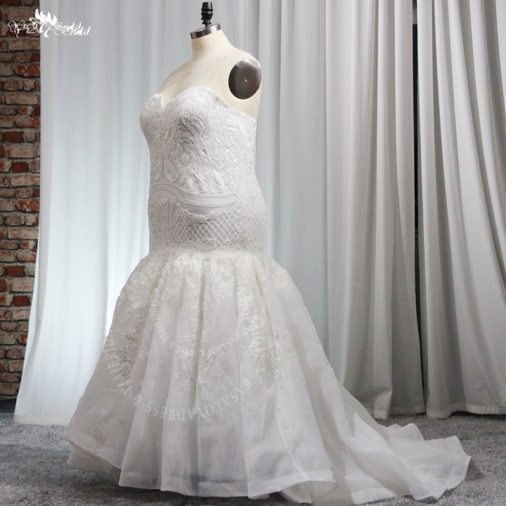 RSW1957 Yiaibridal Beaded Lace Appliques Mermaid Curvy Plus Size Women Dresses 7
