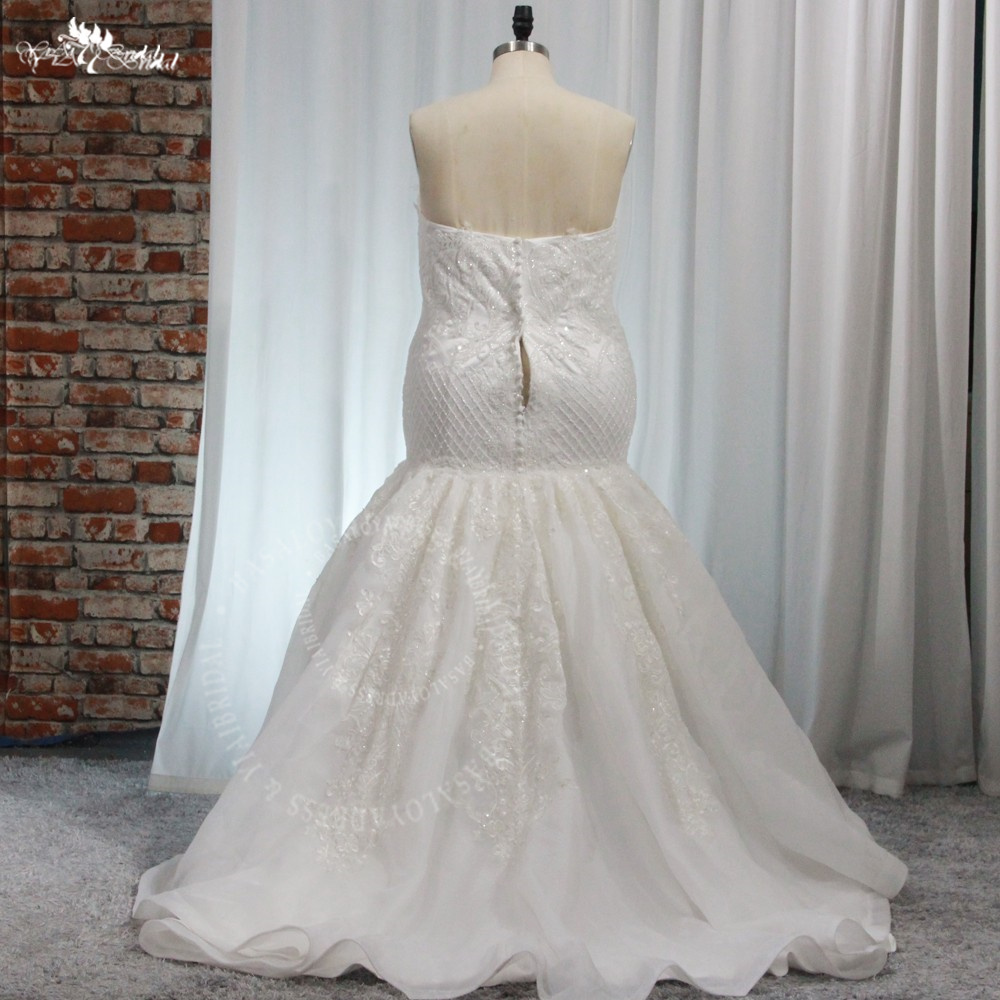 RSW1957 Yiaibridal Beaded Lace Appliques Mermaid Curvy Plus Size Women Dresses 8