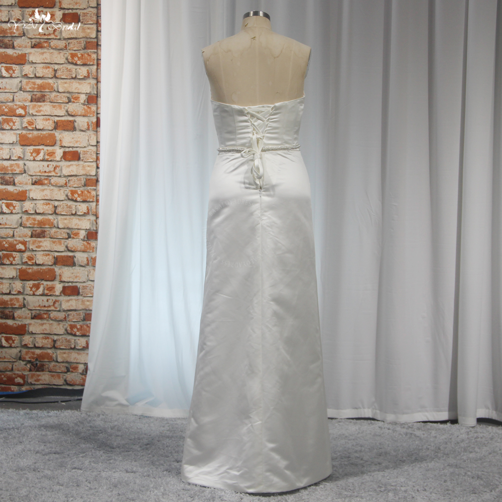 RSW2047 Modern Bride Dramatic Satin With A Big Overskirt Perfect Sleek Slit Party Dress Sweetheart Satin Wedding Gown 10