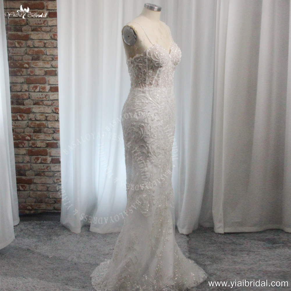 RSW2024 Luxury Heavy Crystal Hand Beading Fitting Sheath Bridal Dresses Wedding Evening Party  Dress 8