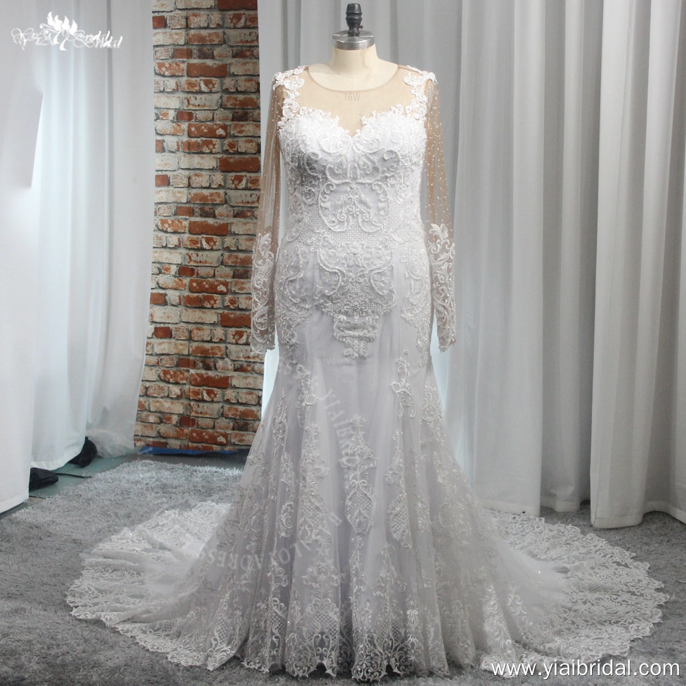 RSW2013 African Bride Lace White Mermaid Wedding Dress Long Sleeves 1