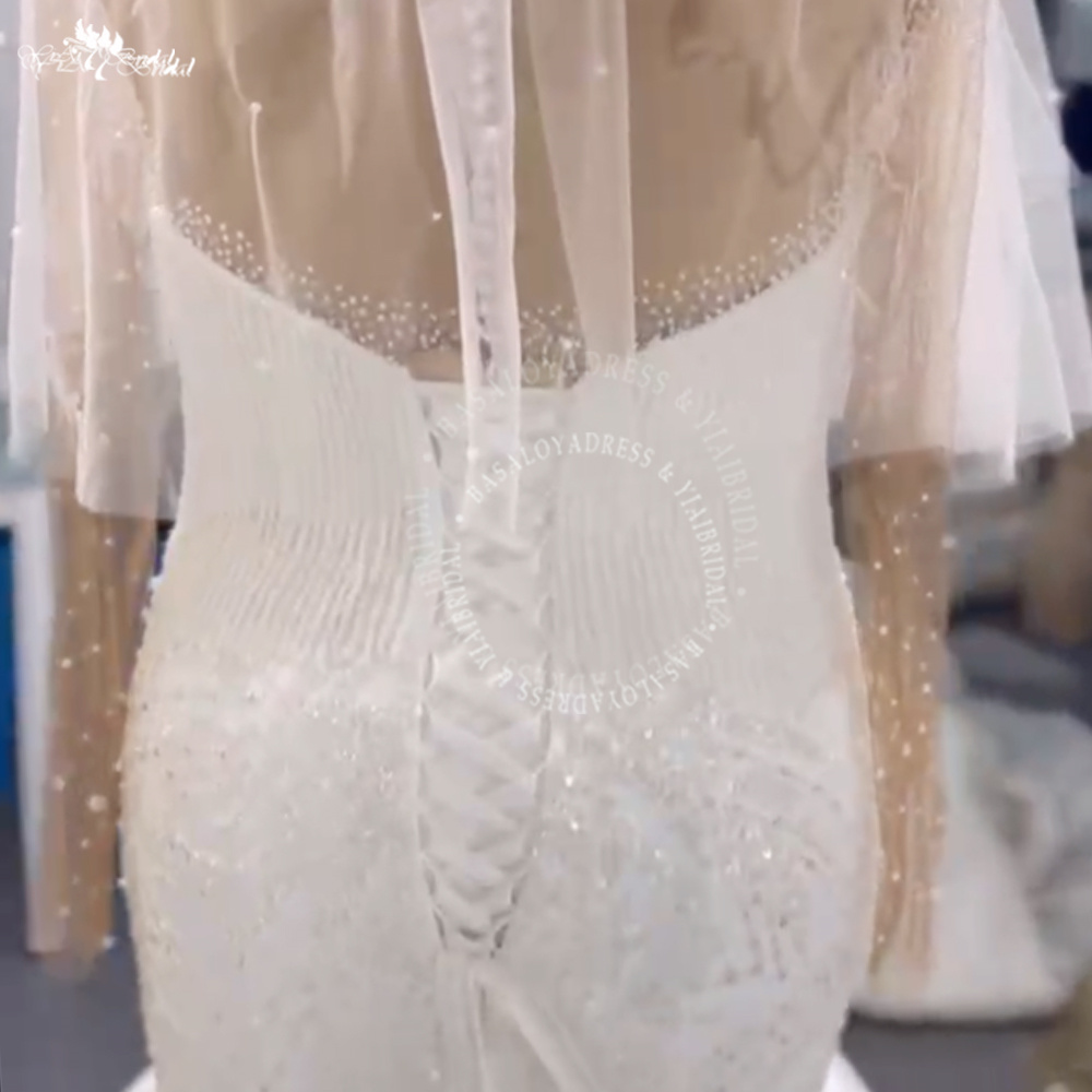 RSW2060 Luxury Bling Bling Sequins Beaded Popular Sweetheart Mermaid Wedding Dresses Bridal Gown Plus Size 7