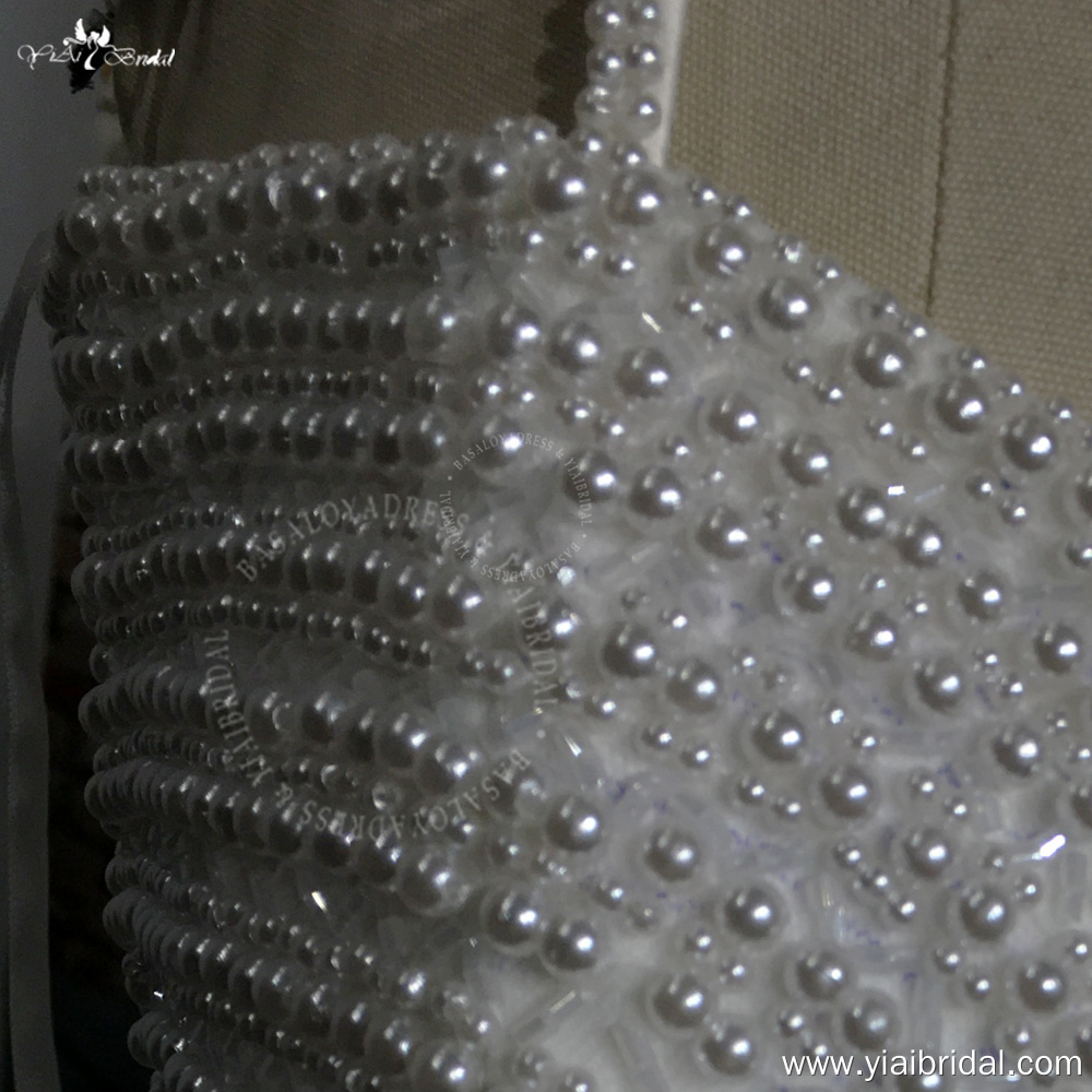 RSW1984 Luxurious Pearl Beaded White Sweetheart Wedding Dresses Mermaid Long With Pearls 11