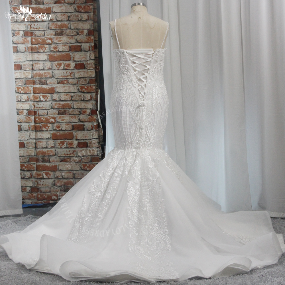 RSW1986 Роскошное белое/цвета слоновой кости длинное свадебное платье с жемчугом и бисером, женские свадебные платья в Африке, Vestido De Novia 11