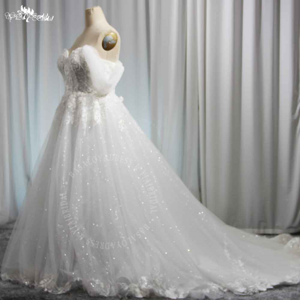 RSW1979 Wedding Dresses For Woman Plus Size Lace Off Shoulder Applique Bride Gown Elegant A Line Tulle Vestidos Novias 7