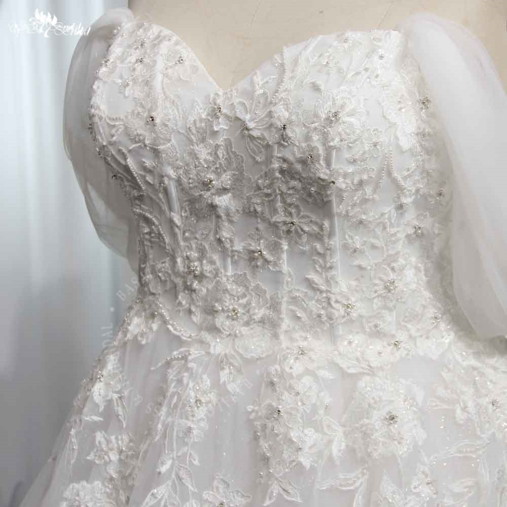 RSW1979 Wedding Dresses For Woman Plus Size Lace Off Shoulder Applique Bride Gown Elegant A Line Tulle Vestidos Novias 8