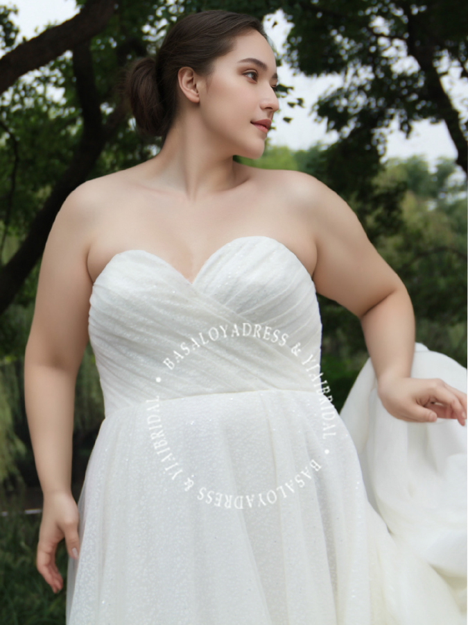 RSW1925 Shiny Glitters Vestidos De Novia Frauen Elegante Abnehmbare Weg Von Der Schulter Lange Hochzeit Kleider Plus Größe Frauen 8