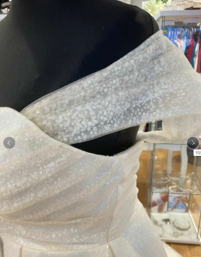 RSW1925 Shiny Glitters Vestidos De Novia Frauen Elegante Abnehmbare Weg Von Der Schulter Lange Hochzeit Kleider Plus Größe Frauen 11