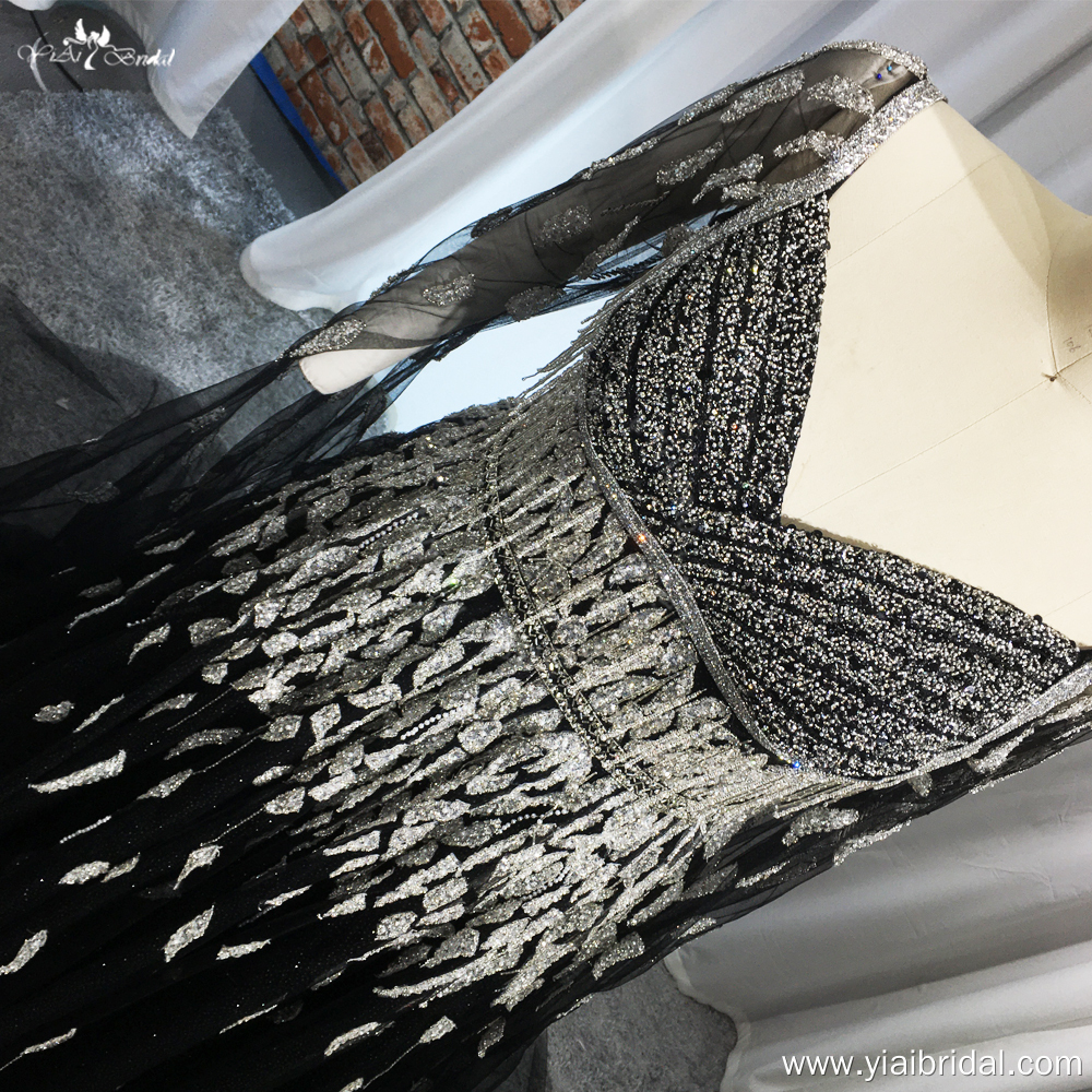 Gorgeous Arabic Formal Black Prom Dresses Evening Dress With Cape RSE978 Black Party Gowns Dress Dubai Women Luxury 11