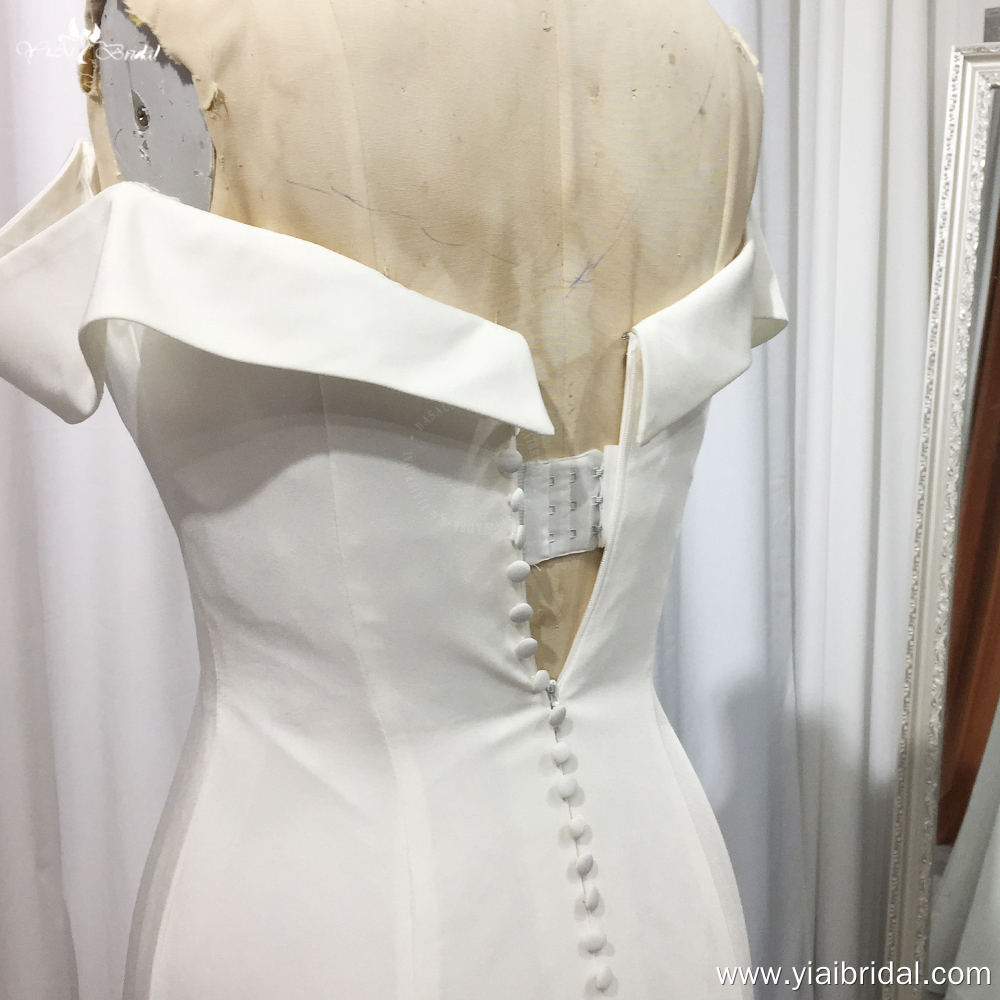 Al largo Della Spalla Morbido Raso Sirena Abiti Da Sposa Per Le Donne 2024 Abito Da Sposa Vestido De Novia Semplice Suknia Ślubna Robe 6