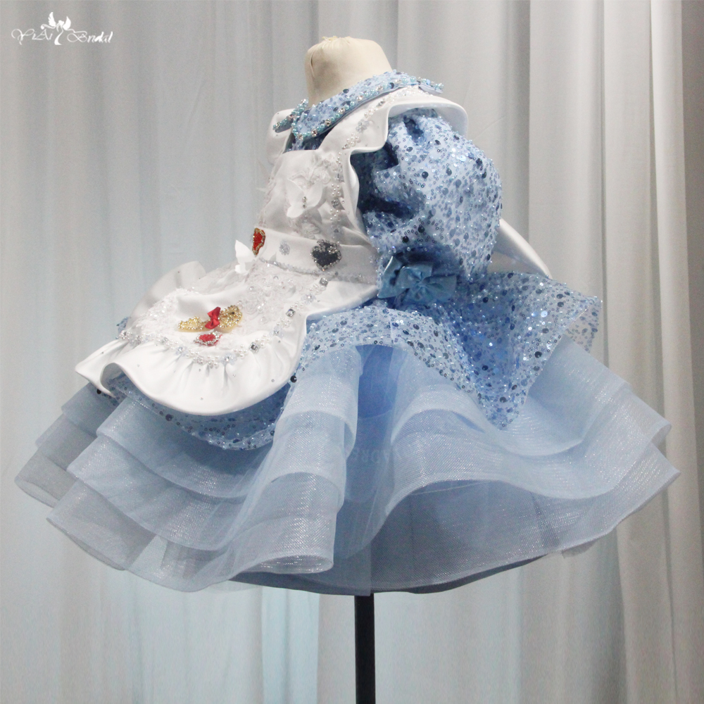 FG119 3 6 12 18 24 36 Months Newborn Fashion Party Blue Puffy Skirt Bow Little Girl Princess Christmas Birthday Baby Dre 8