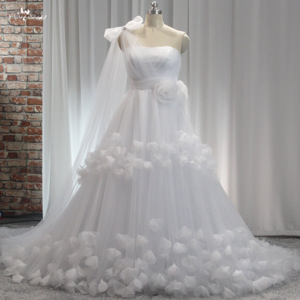 Elegantes Tüll-Ballkleid, handgefertigtes Blumen-Hochzeitskleid in Übergröße RSW1895, langes Prinzessin-Brautkleid 7